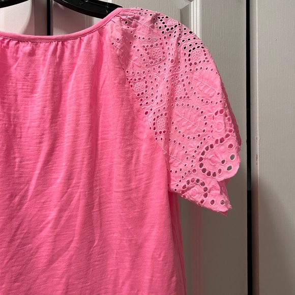 NWOT Lilly Pulitzer Taylin Eyelet Top Pink Shandy Size Small - Picture 11 of 13